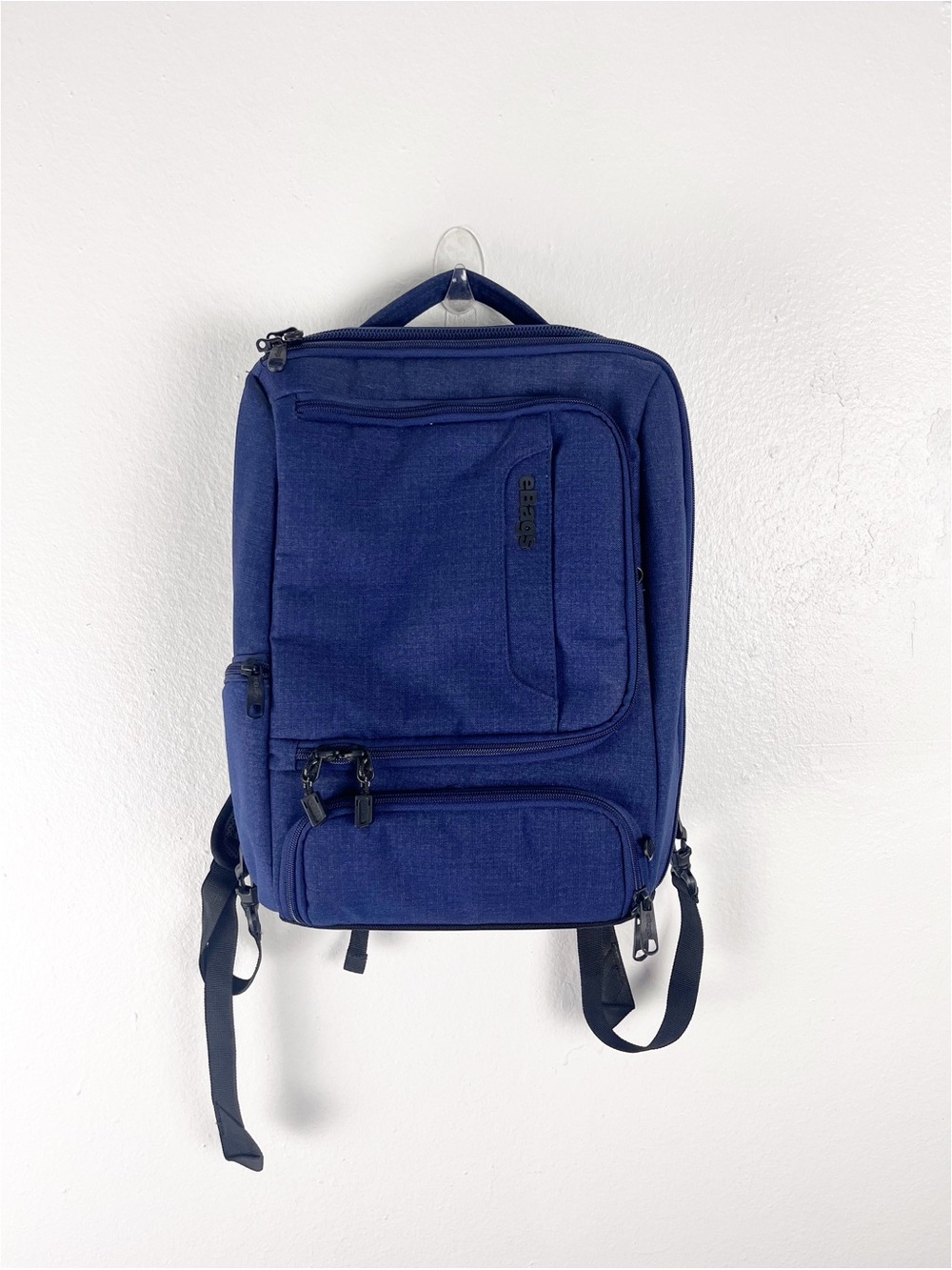 EBAGS Blue Professional Laptop Weekender Zip Pockets Adjustable Straps Backpack